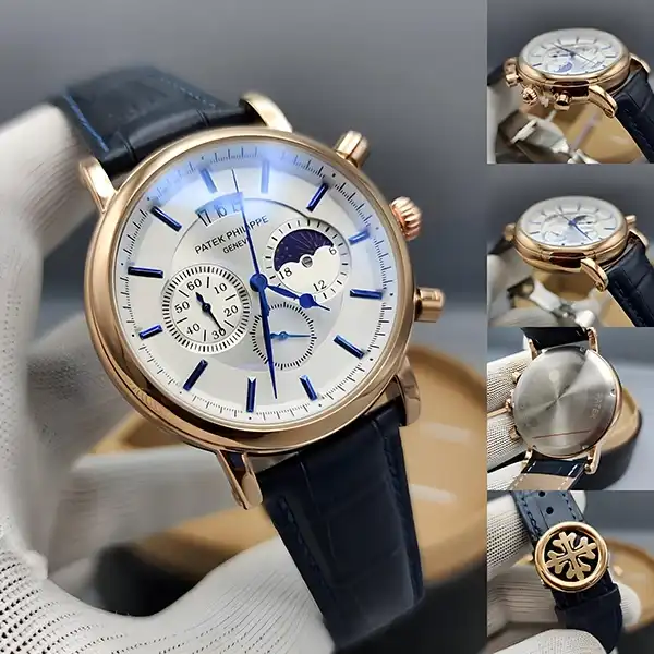 Patek Philippe Geneve Chronograph | Black Leather Strap